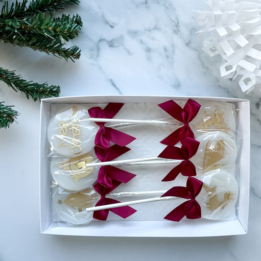 White and Gold Christmas Lollipop Gift Set-Coloured-Emily's Lollies