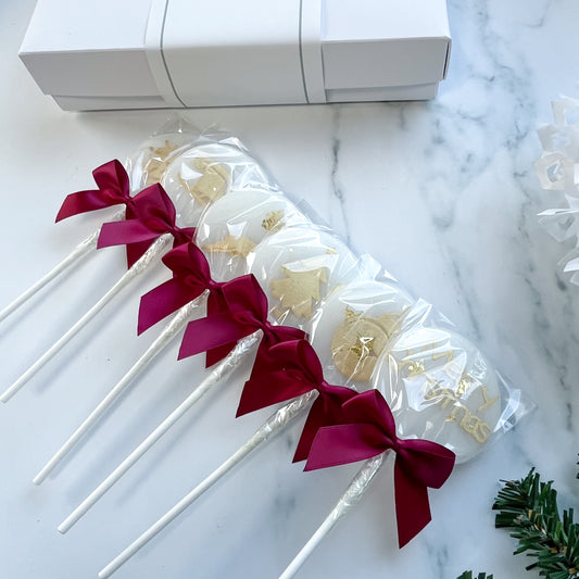 White and Gold Christmas Lollipop Gift Set-Coloured-Emily's Lollies