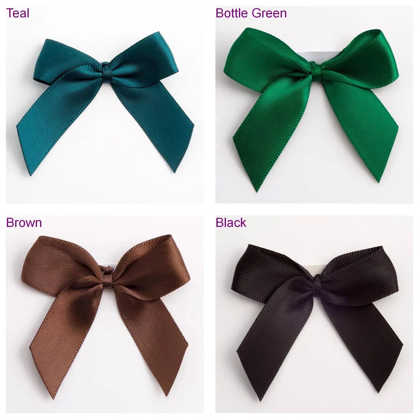 Satin Bows-Black-Emily's Lollies