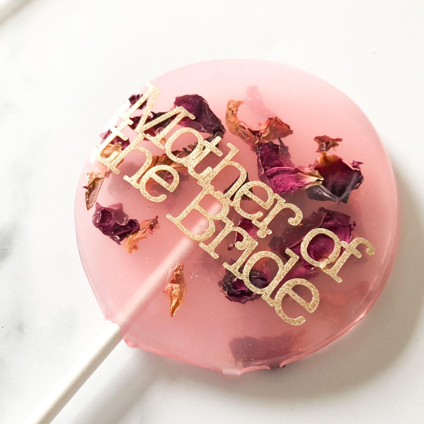 Bridal Party Lollipops-Emily's Lollies-Pink-Gold-Emily's Lollies