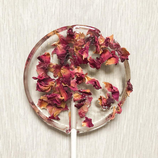 Clear Rose Petal Lollipops-Emily's Lollies
