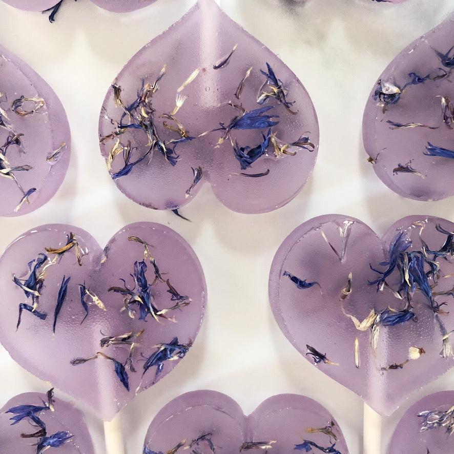 Cornflower Petal Lollipops-Emily's Lollies