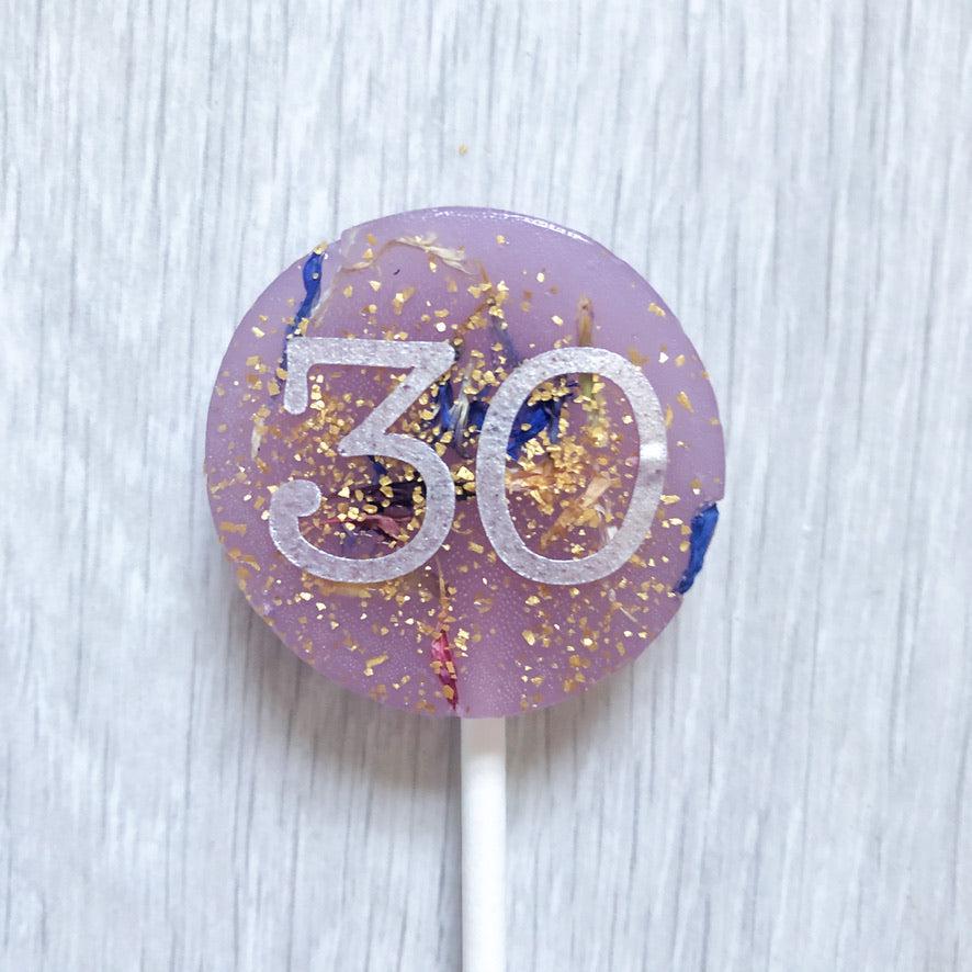 Cornflower Petal Lollipops-Emily's Lollies-Small Round-None-No Text-Emily's Lollies