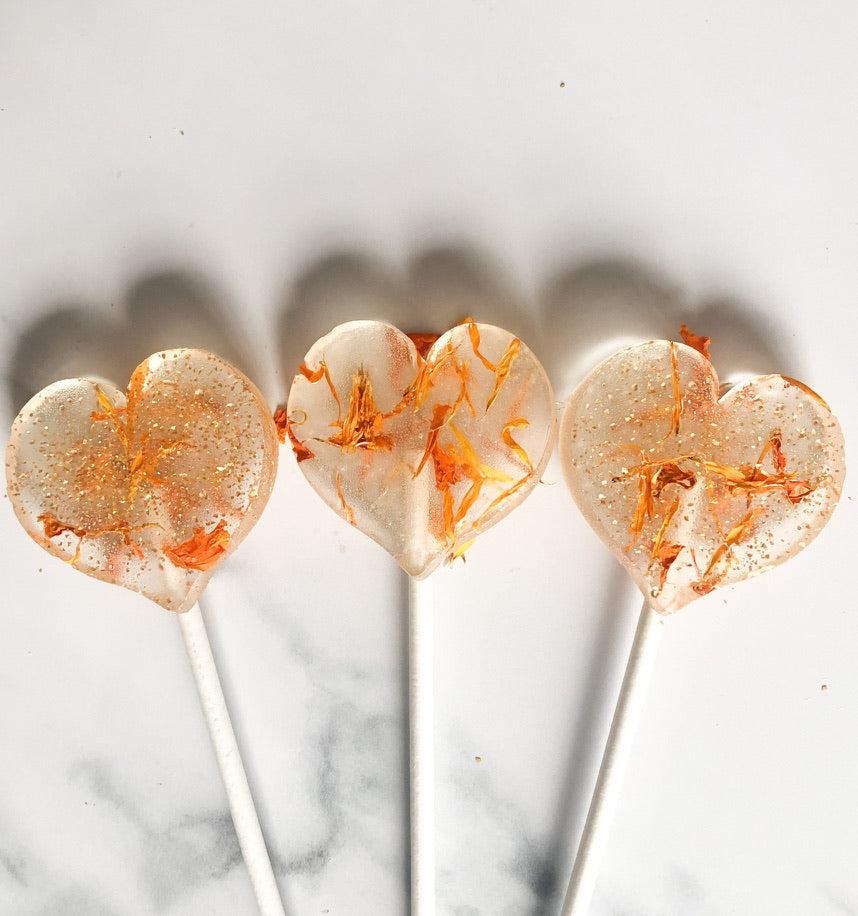 Marigold Petal Lollipops-Emily's Lollies