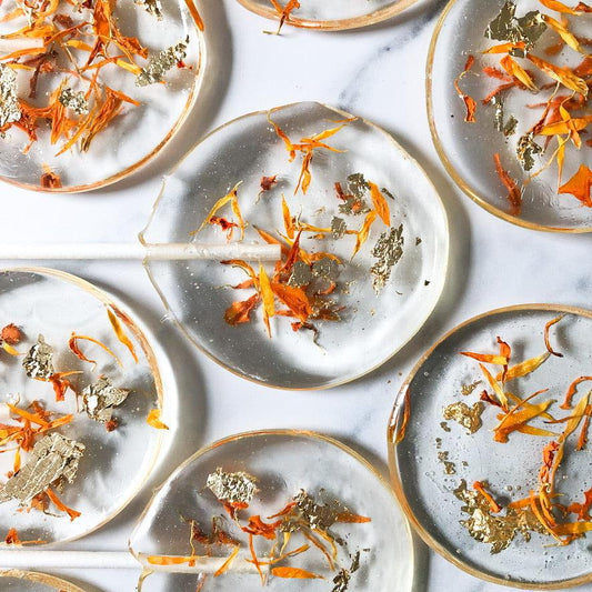 Marigold Petal Lollipops-Emily's Lollies