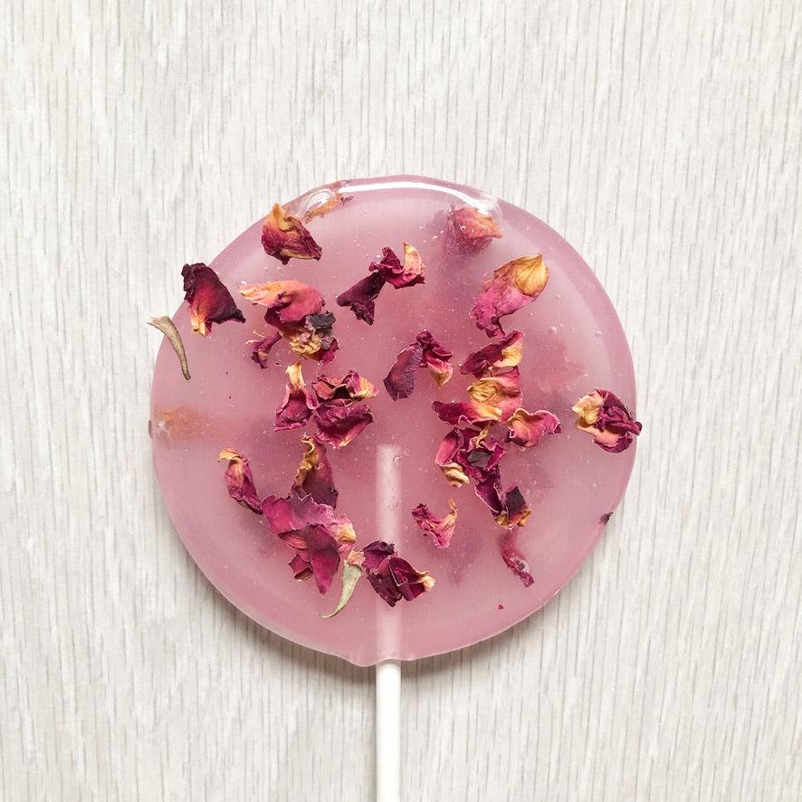 Pink Rose Petal Lollipops-Emily's Lollies-Heart-None-Emily's Lollies