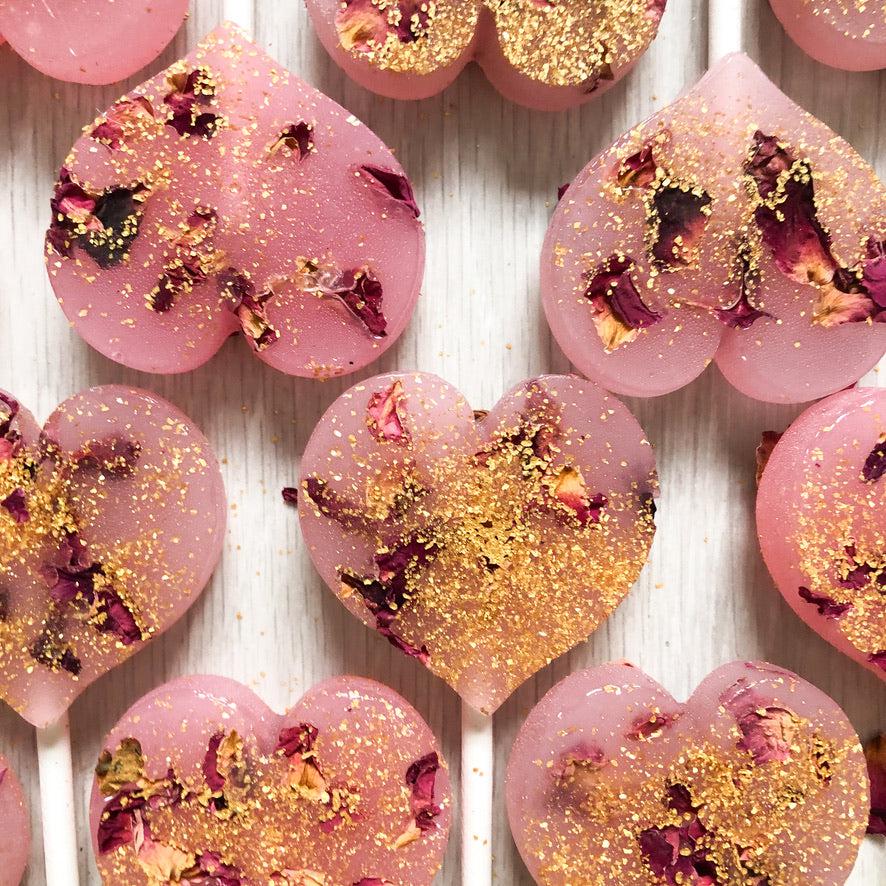 Pink Rose Petal Lollipops-Emily's Lollies