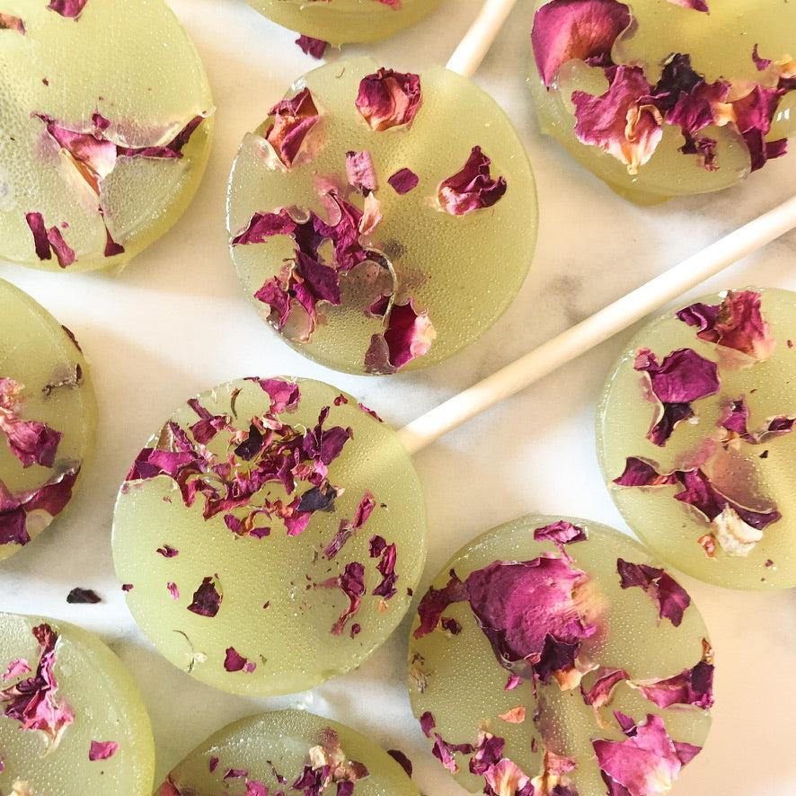 Rose Petal Lollipops-Emily's Lollies
