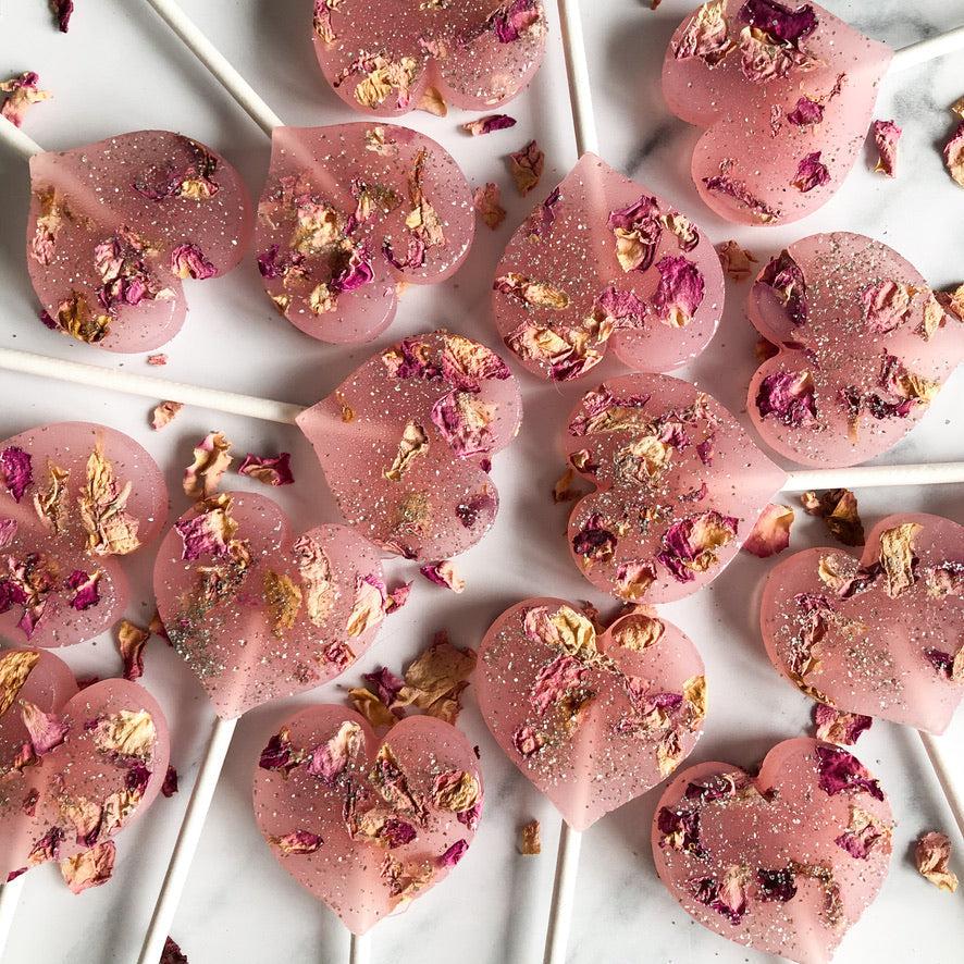 Rose Petal Lollipops-Emily's Lollies