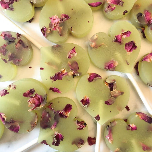 Sage Rose Petal Lollipops-Emily's Lollies-Heart-None-Emily's Lollies