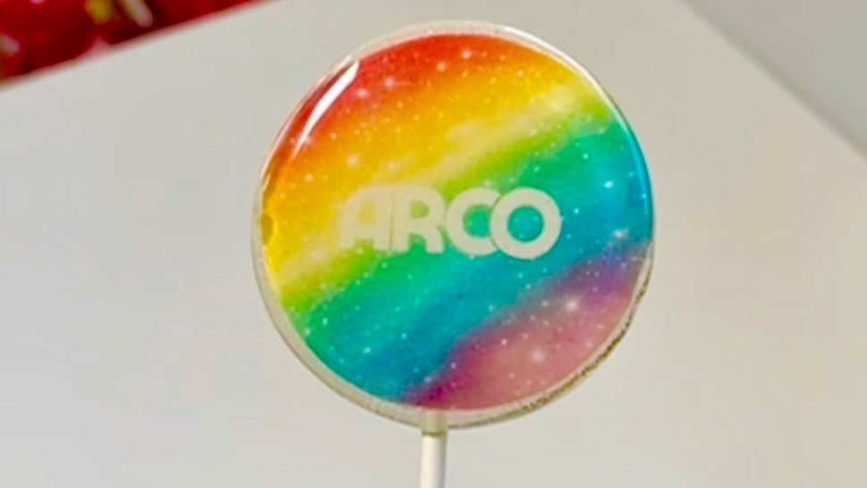 Arco custom branded lollipops