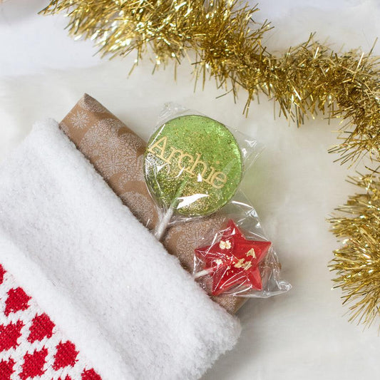 Christmas Star Lollipop-Glitter-Emily's Lollies