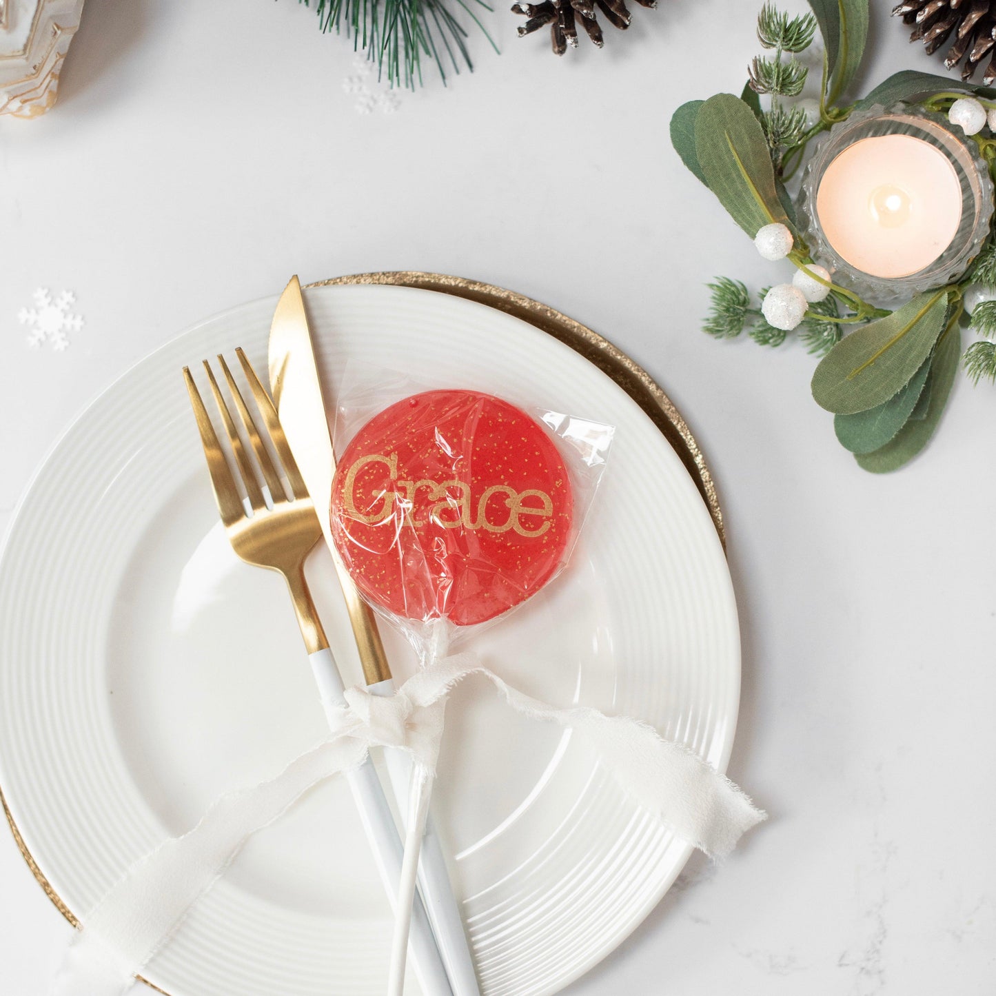 Personalised Christmas Lollipop-Coloured-Emily's Lollies