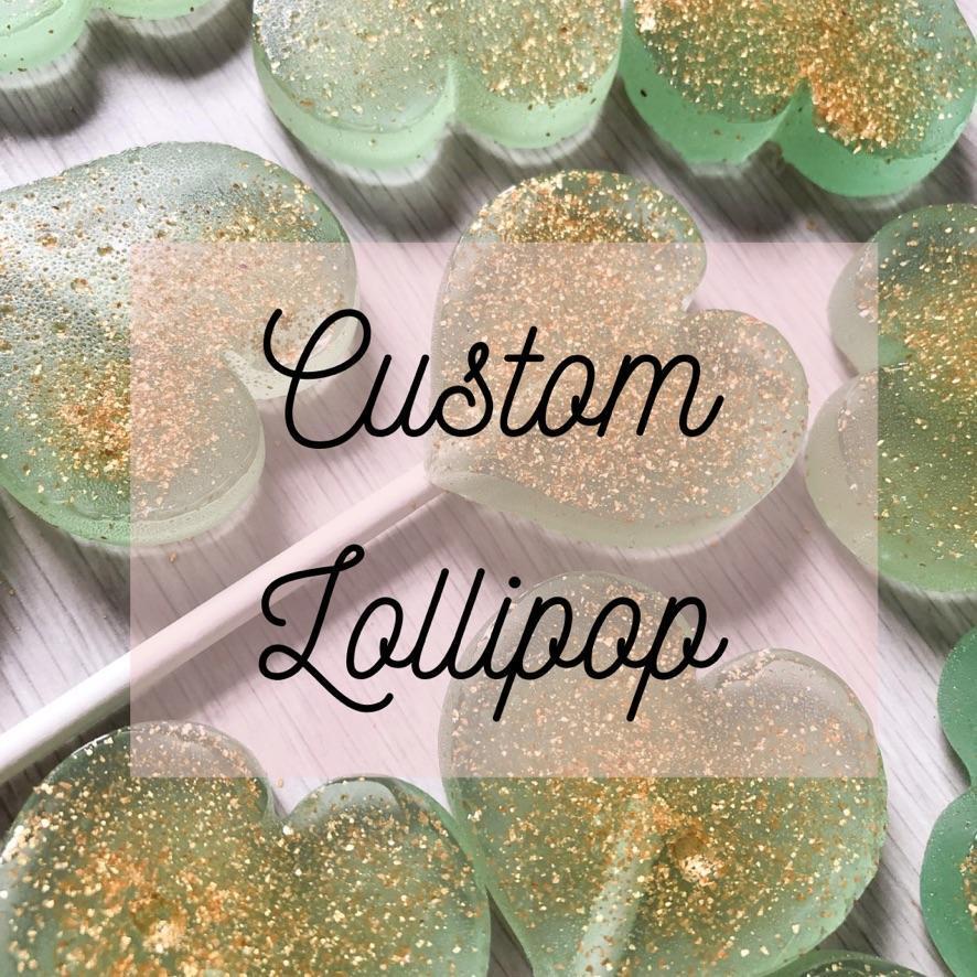 Custom Large Round Lollipops-Emily's Lollies-Rose-Emily's Lollies